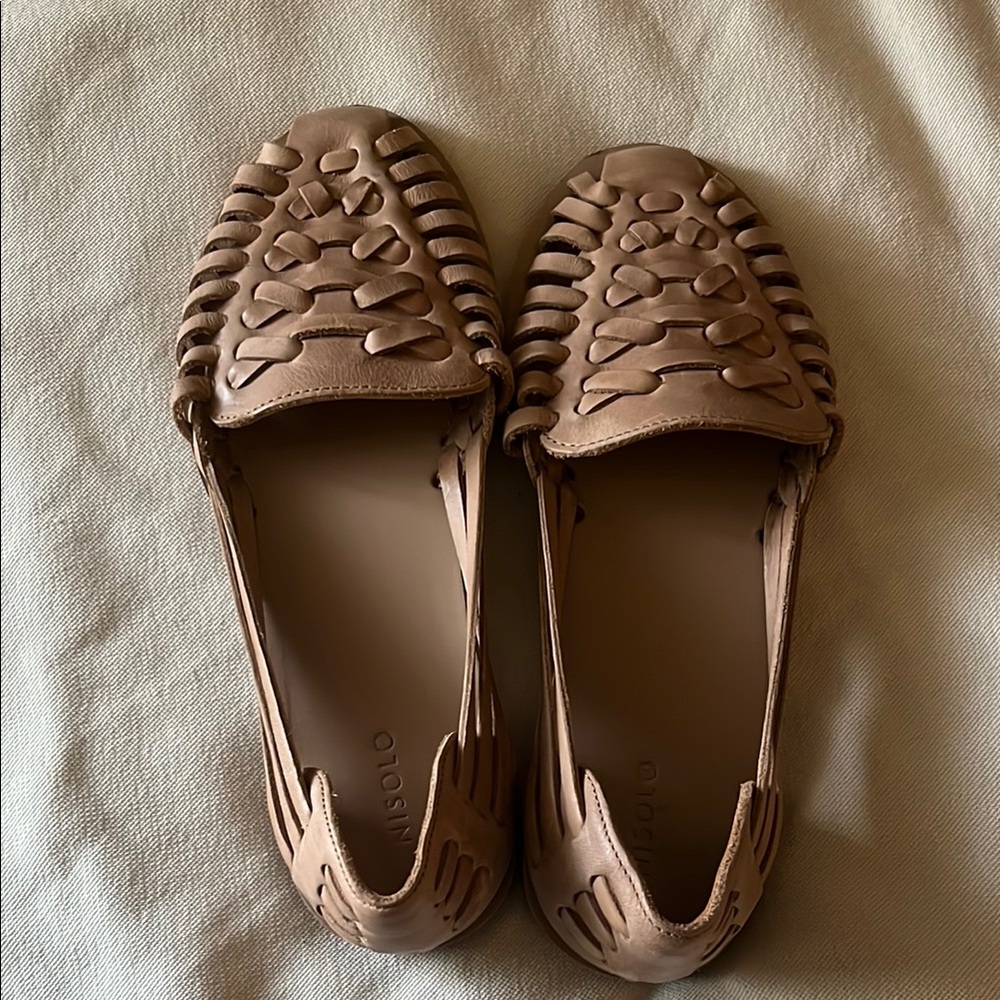 Women's Tan Leather Shoes - Genuine Leather -